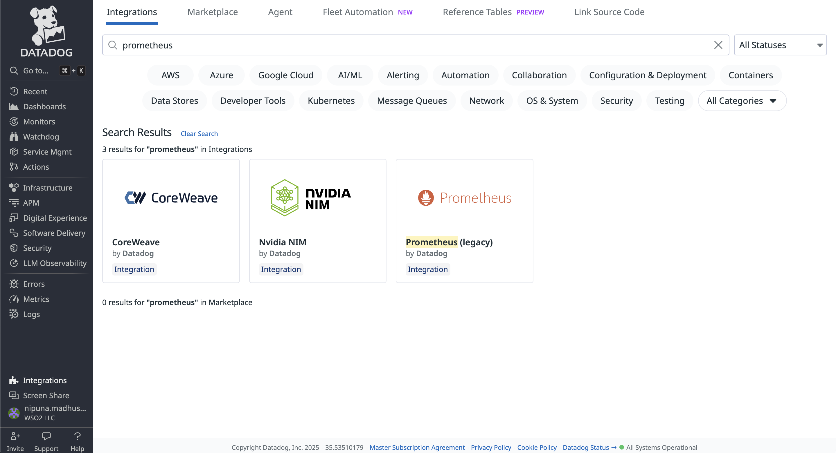 Adding Prometheus in DataDog Integrations