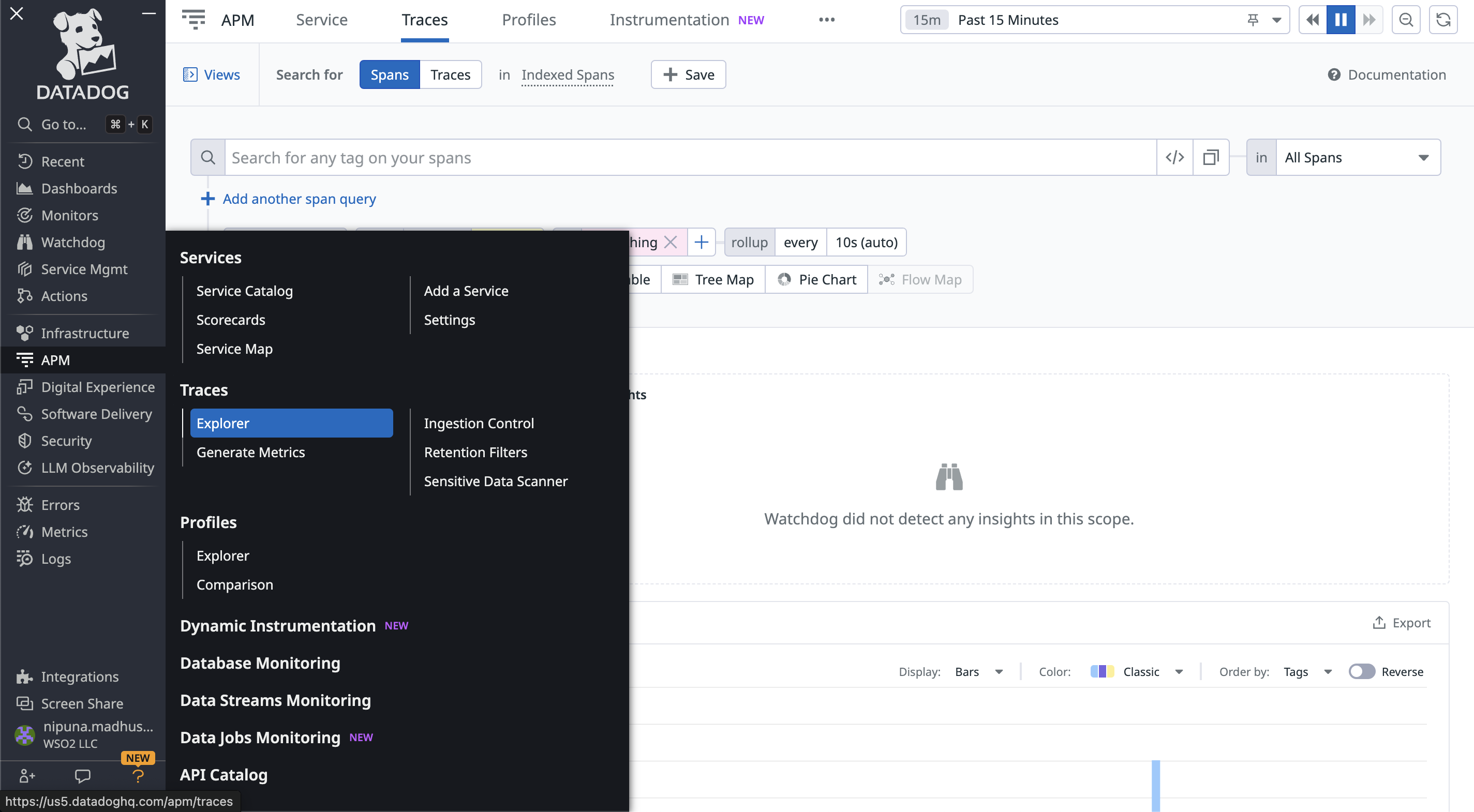 Trace Explorer in DataDog