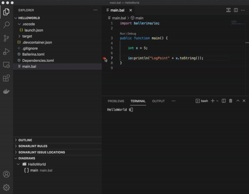 Debug Ballerina programs