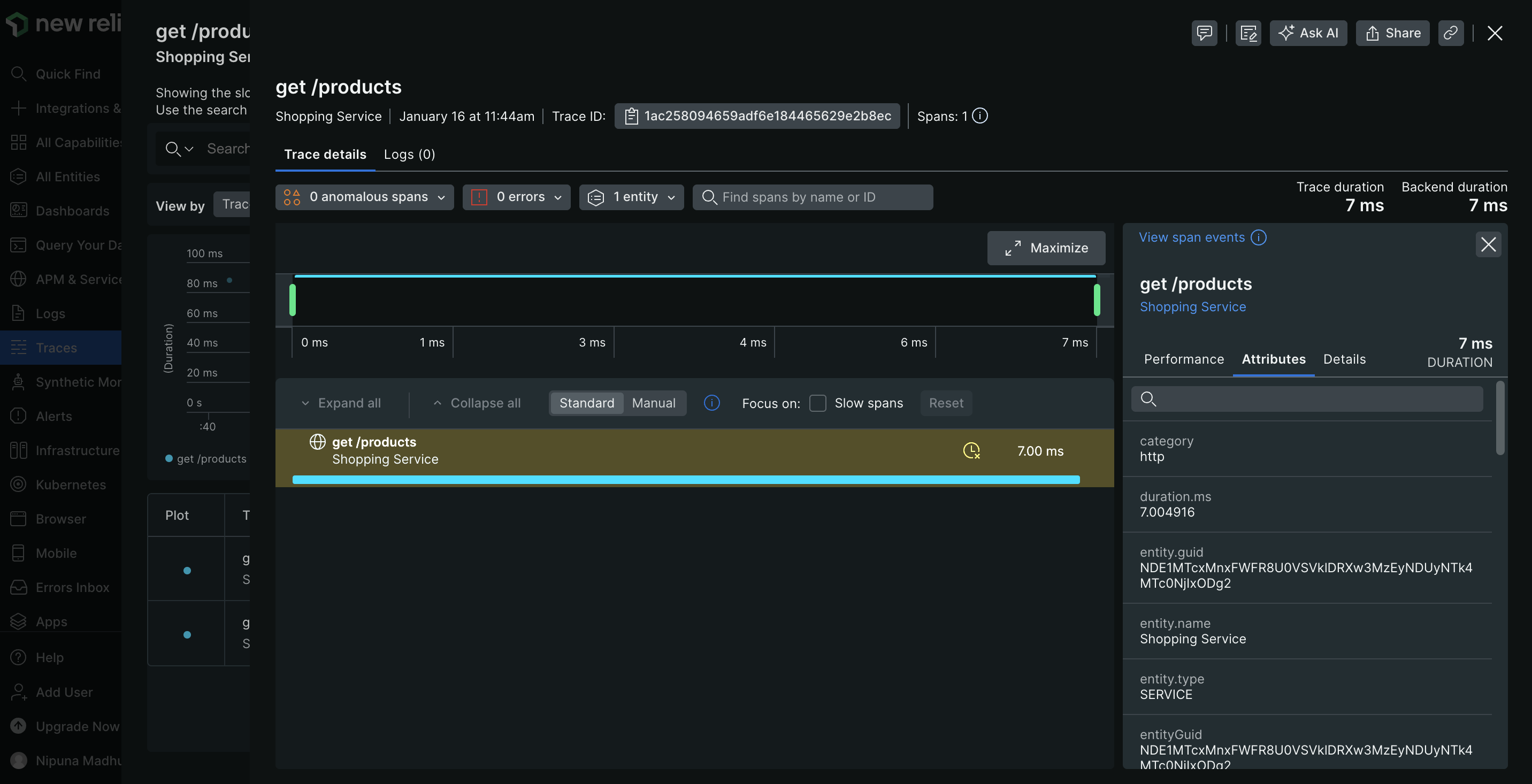 Span tags on New Relic